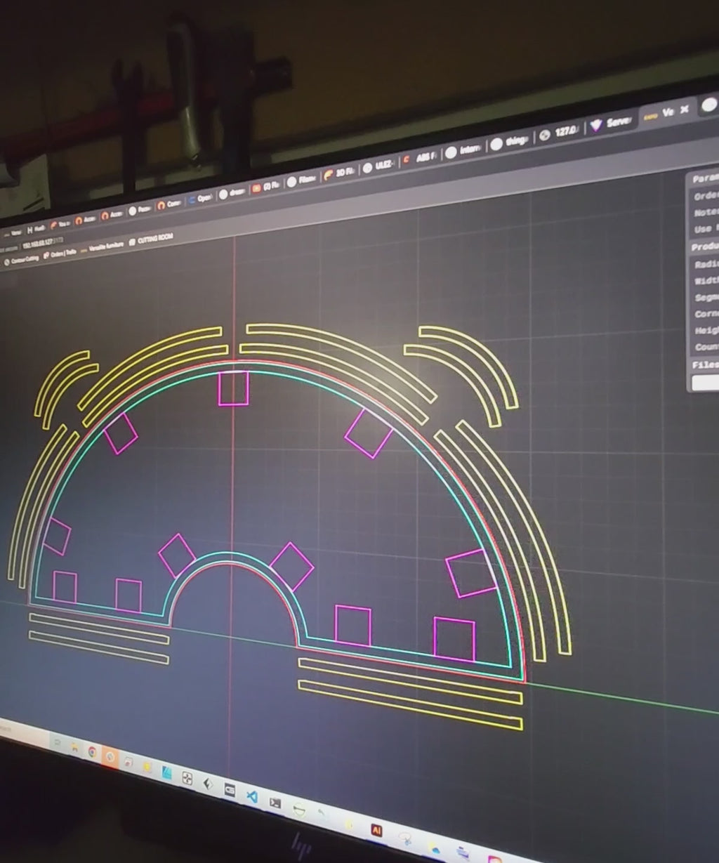 2D cut file software showing bespoke design for every order