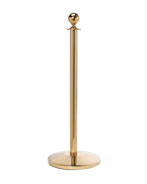 Brass post and base for rope with base and ball top