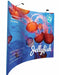 Printed screen curved fabric display stand