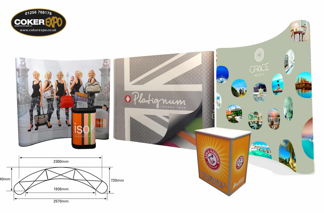 Fast easy build exhibition stand with printed  screens for trade shows