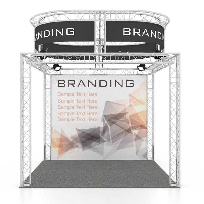 A lighting truss can bring an exhibition stand to life