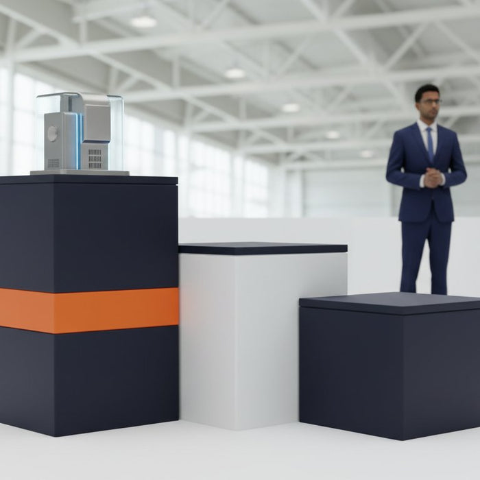 Options for portable display plinths for Exhibitions and Events