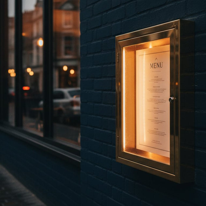 Brass Menu Cases: A Professional Guide to Illuminated and Non-Illuminated Displays