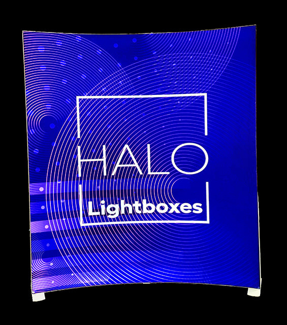HALO LED Edge-Lit Lightbox Display (mit gedruckten Stoffgrafiken)