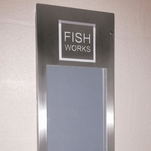 A1 Brushed Stainless Steel Menu Case with LED Light