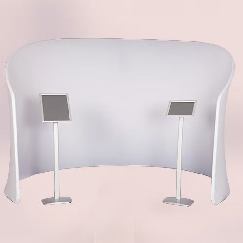 Gebogener Meeting-Pod aus Stretchstoff (einschließlich gedruckter Grafik)