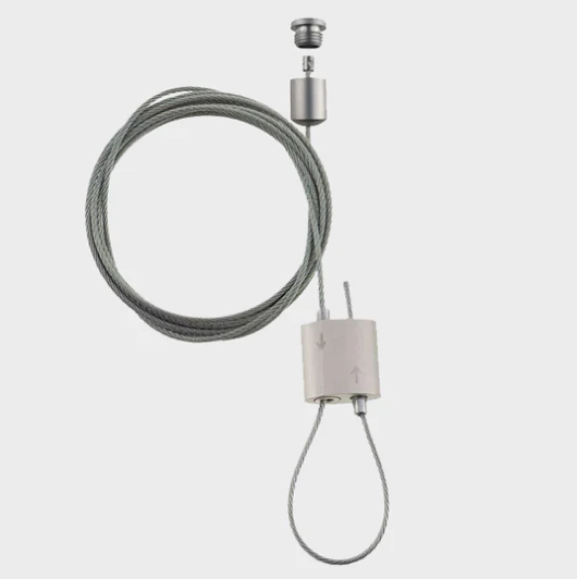 Ceiling fixed cable suspension wire with gripple included