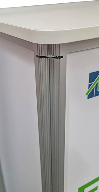 Comptoir d'exposition incurvé et pliable en aluminium (facile à construire)