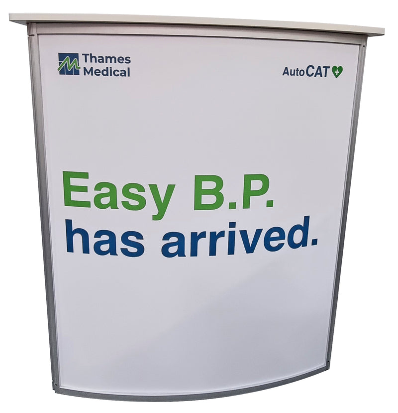 Comptoir d'exposition incurvé et pliable en aluminium (facile à construire)