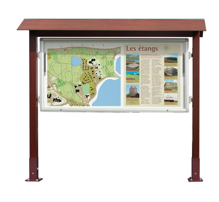 External notice board with roof structure