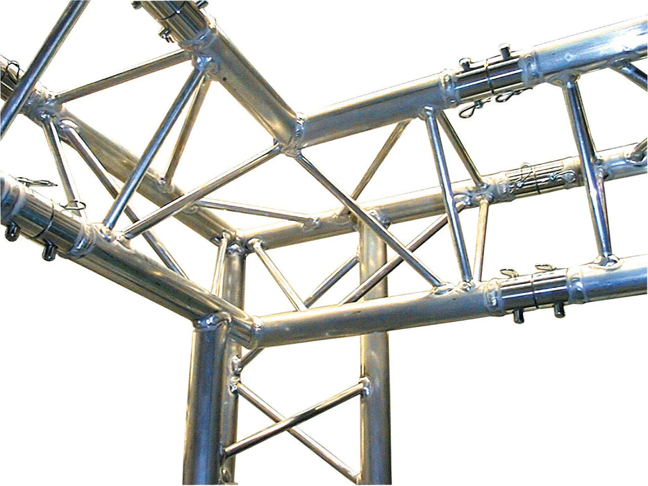 Modularer Truss-Ständer im Full-Perimeter-Stil, 10 m breit x 7 m tief | 2,5 m hoch | Mit zusätzlichen Beinen (X10)