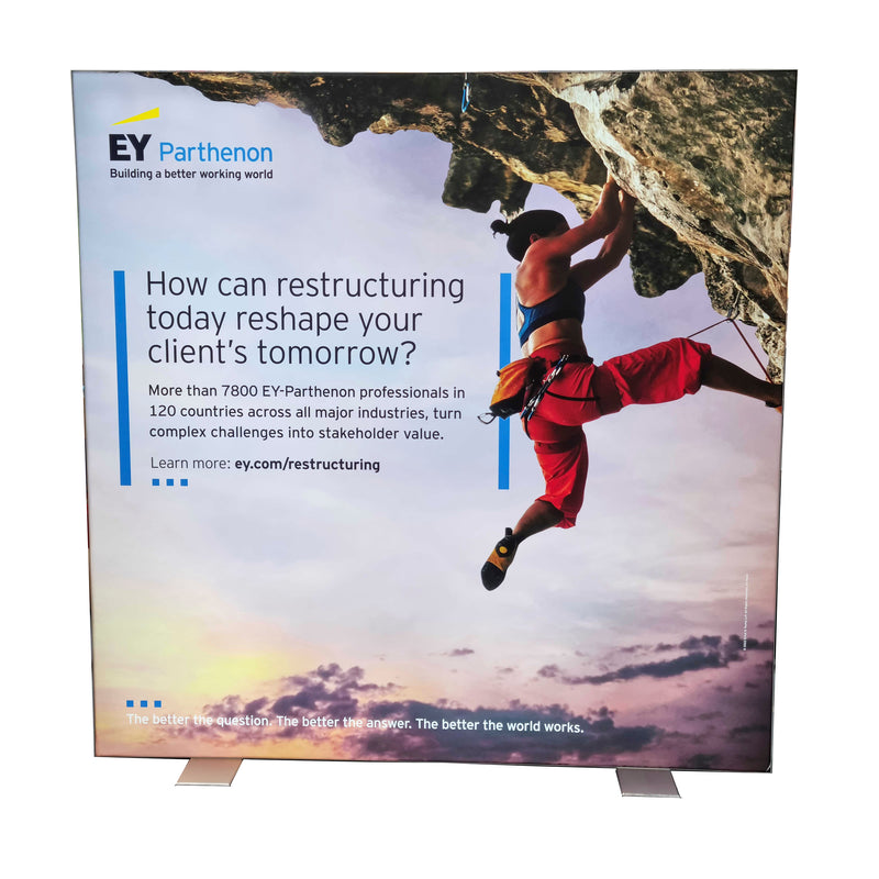 GL180-Leuchtkasten mit kantenbeleuchteten Stretch-Stoffgrafiken