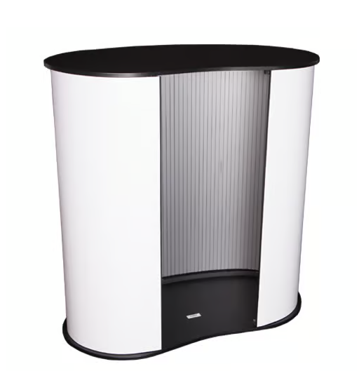 Promotional portable counter with black top - PVC Tambour