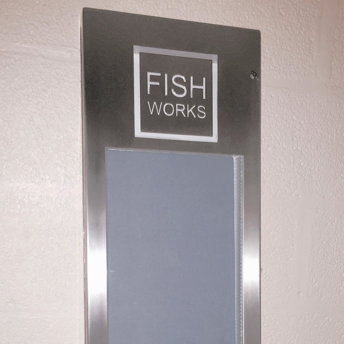 Brushed Stainless Steel Menu Case with LED Light