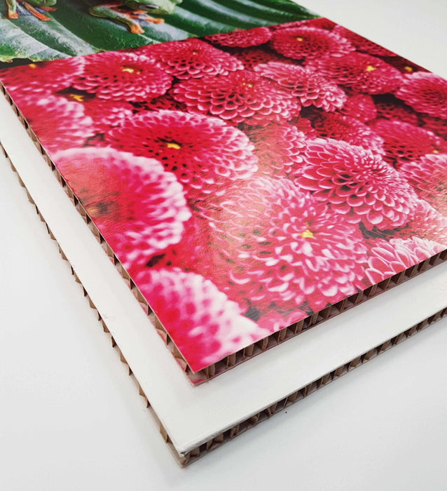 White honeycomb board printed