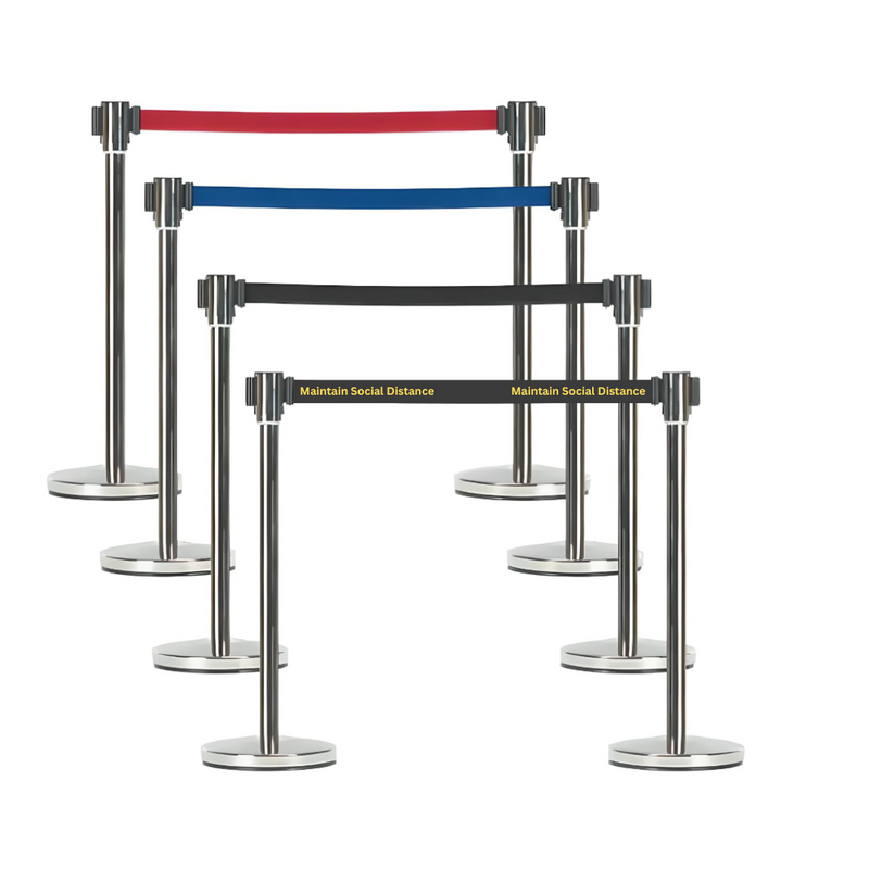 Sicherheitsbarriere mit einziehbarem Gurt, Edelstahl, 2,5 m Gurt (Kudos)