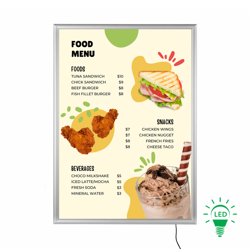 Boîte lumineuse LED Slimline (formats A0 à A4)