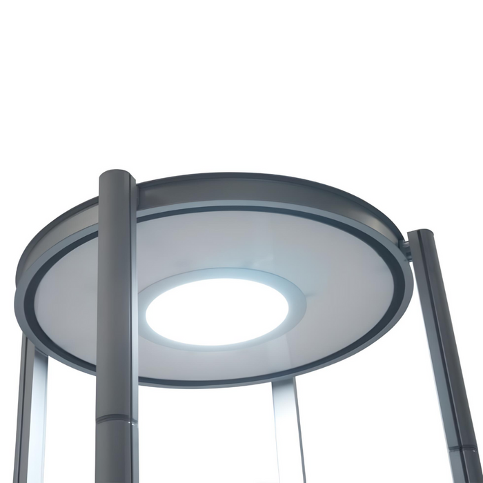 Tour de vitrine circulaire portable avec LED