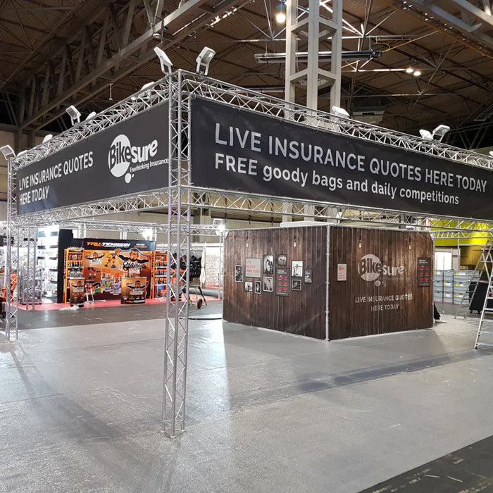 Full Perimeter Style Modular Truss Stand 8M wide X 10M deep | 2.5M Tall | With Cross beams