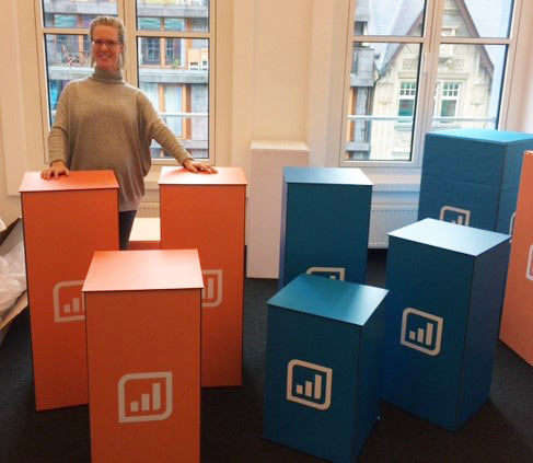 Branded Fold Flat Display Plinth (Aluminium/PVC)