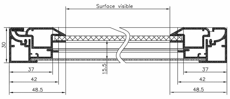 Pinnwand – 30 mm tief (außen/innen), pulverbeschichtet