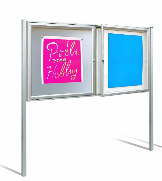 Large external post mounted notice board