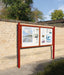 Double door outdoor notice board with posts