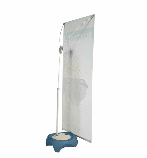 Blizzard banner stand rear view