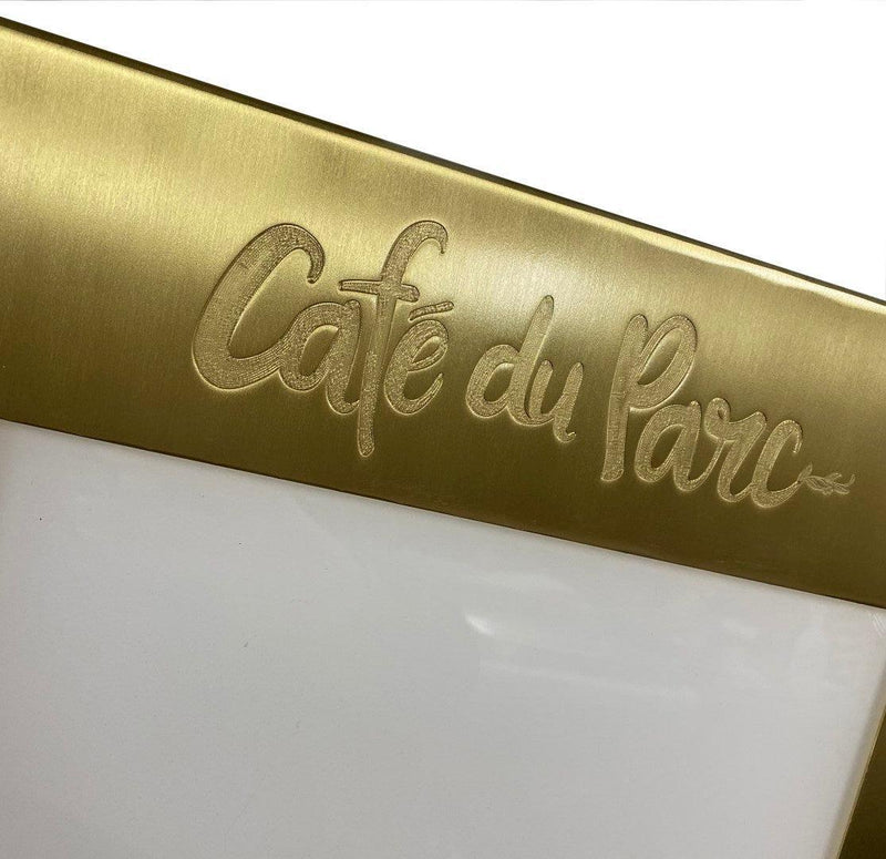 Brushed Brass Menu Case with LED Light