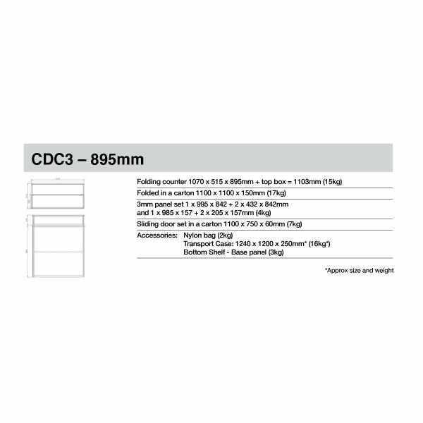 Comptoir de vente comptoir pliant avec dosseret CDC3