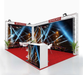 Corner exhibition stand trio aluminium gantry