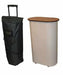 Pop up display counter plinth with carry bag trolly