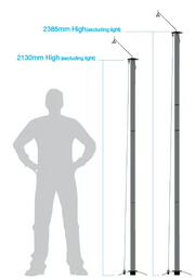 Twist banner stands extended heights