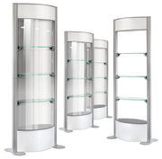 group of portable display showcases