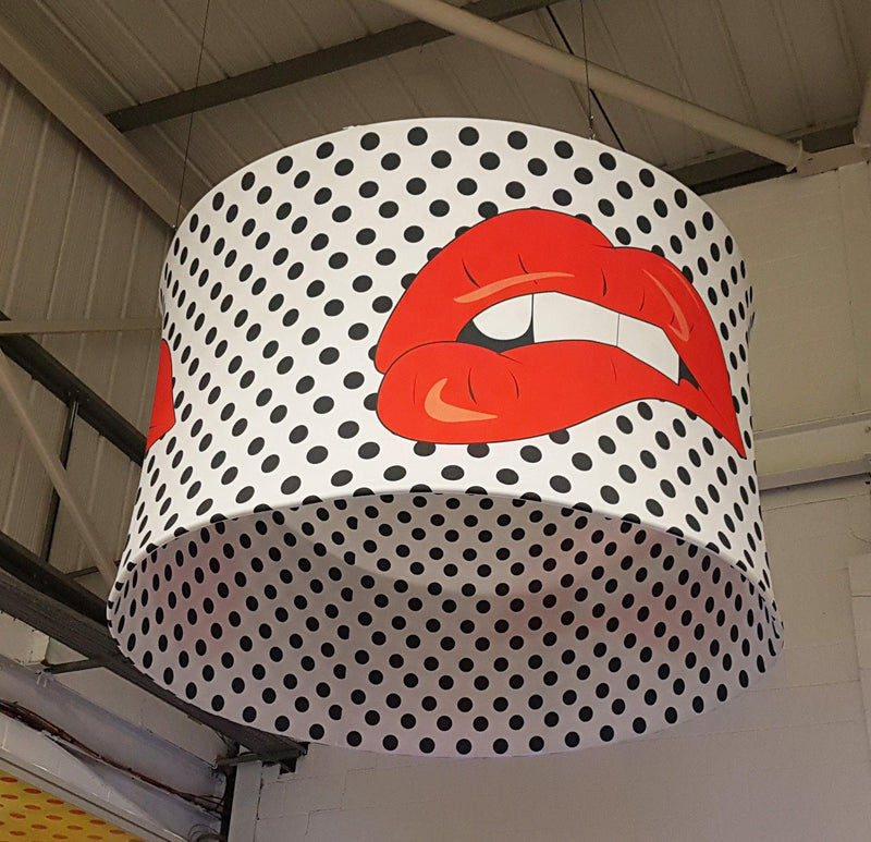 Circular tension fabric hanging display