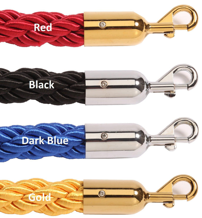 Posh twisted ropes with hooks in brass or chrome