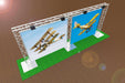 Lighting truss used as tension graphic banner stand