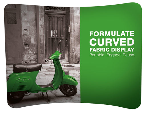 Freeform curved fabric display stand