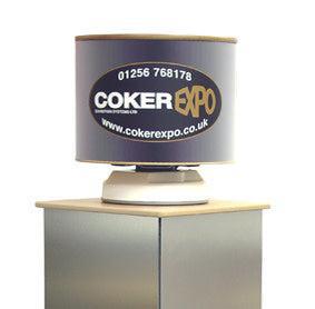 Custom turntable rotating display on a plinth