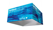 Square over head fabric display sign